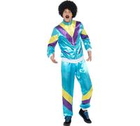 Smiffys Mens 1980 Scouser Shell Suit Jimmy Tracksuit Stag Do Fancy Dress Costume