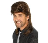 1980s Brown Mullet Wig Jason Donovan Classic Fancy Dress Costume Accessory