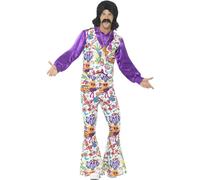 Smiffys Men's 60s Groovy Hippie Costume | Size: Medium Smiffys Multicolor M