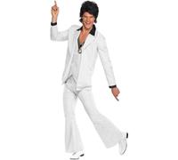 Smiffys Men's 70s Costume Suit in White | Size: Medium Smiffys White M