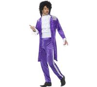Smiffys Men's 80s Musician Costume Set in Purple | Size: Medium Smiffys Purple M