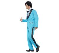 Smiffys Men's 80s Prom King Costume Suit in Blue | Size: Medium Smiffys Blue M