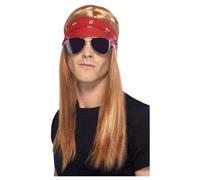 Smiffys Men's 90s Rocker Costume Accessory Set in Red Smiffys Red One Size