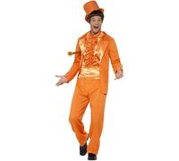 Smiffys Men's 90s Stupid Tuxedo Costume Set in Orange | Size: XL Smiffys Orange XL
