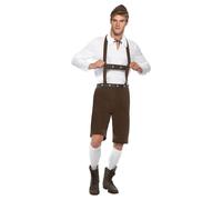 Smiffys Men's Bavarian Costume Set in Dark Brown | Size: Large Smiffys Dark Brown L