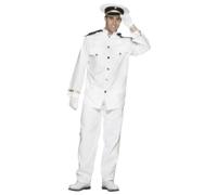 Smiffys Men's Captain Costume Set in White | Size: Medium Smiffys White M