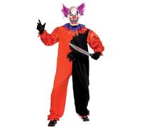 Smiffys Mens Cirque Sinister Scary Bo Bo The Clown Costume Set (XL) (Red/Black)