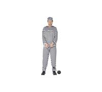 Smiffy's Men's Convict Costume, Shirt, Trousers & Hat, Size: Xl, Colour: Black - costume convict mens prisoner fancy dress smiffys xl