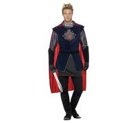 Smiffys Mens Deluxe King Arthur Costume Set (XL) (Black/Red)