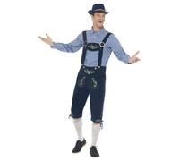 Smiffys Men's Deluxe Rutger Bavarian Traditional Costume Set in Blue | Size: Large Smiffys Blue L
