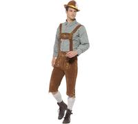 Smiffys Men's Deluxe Traditional Hans Bavarian Costume Set in Light Brown | Size: Medium Smiffys Light Brown M