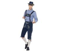 Smiffys Men's Deluxe Traditional Rutger Bavarian Costume in Navy | Size: Medium Smiffys Navy M