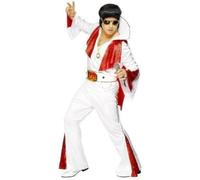 Smiffys Mens Elvis Costume, Shirt, Trousers, Cape Belt, Size M, Colour White an