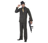 Smiffys Men's Gangster Stripes Costume Set in Black | Size: Medium Smiffys Black M