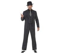 Smiffys Men's Gangster Vintage Costume Set in Black | Size: Large Smiffys Black L