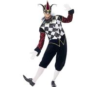 Smiffys Men's Gothic Venetian Harlequin Costume Set in Black | Size: Medium Smiffys Black M