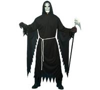 Smiffys Men's Grim Reaper Costume, Robe, Mask and Belt, Size: M, Color: Black, 2