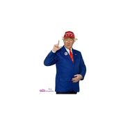 Smiffys President Costume, Blue & Red with Jacket, Tie, Hat & Pin Badges, Icons & Idols Fancy Dress, Adult Dress Up Costumes