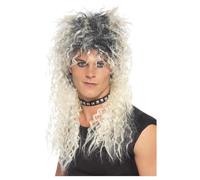 Smiffys Hard Rocker Wig, Blonde Long Tousled, 1980's Fancy Dress, Adult Dress Up Wigs