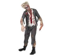 Smiffys Men's High School Horror Zombie School Boy Costume in Black | Size: Large Smiffys Black L