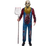 Smiffys Men's Hillbilly Zombie Costume in Blue | Size: Medium Smiffys Blue M