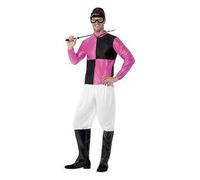 Smiffys Mens Jockey Costume Pink/Black M