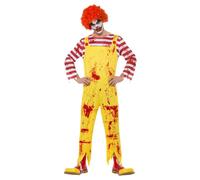 Smiffys Mens Kreepy Killer Clown Costume Jumpsuit