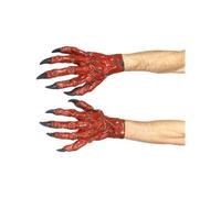 Smiffys Mens Latex Devil Hands Gloves Red (One Size)
