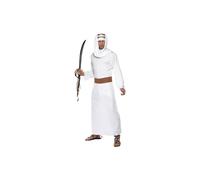 Smiffys Lawrence of Arabia Costume, White with Gown, Headpiece & Belt, Around The World Fancy Dress, Adult Dress Up Costumes