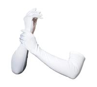 Smiffys Men's Long Length Plain Gloves in White Smiffys White One Size