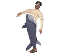 Smiffys Men's Man-Eating Shark Costume Set in Grey Smiffys Grey