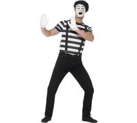 Smiffys Men's Mime Artist Costume Set in Black | Size: Medium Smiffys Black M