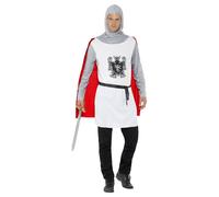 Smiffys Men's nomy Knight Costume Set in White | Size: Large Smiffys White L