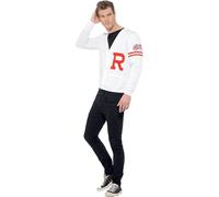 Smiffys Men's Official Grease Rydell Prep Cardigan Costume White Medium-Large