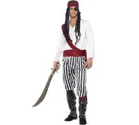 Smiffys Men's Pirate Costume in Black | Size: Large Smiffys Black L