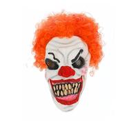 Scary Clown Mask White & Red Halloween Costume Fancy Dress One Size Latex Unisex