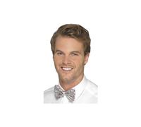Smiffy's Men's Sequin Bow Tie (silver) - fancy dress sequin bowtie accessory silver smiffys costume mens ladies cabaret new hen adult