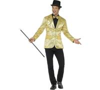 Smiffys Men's Sequin Costume Jacket in Gold | Size: Medium Smiffys Gold M
