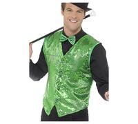Smiffys Men's Sequin Costume Vest in Green | Size: Medium Smiffys Green M
