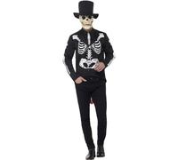 Smiffys Men's Skeleton Day Of The Dead Costume Suit Set in Black | Size: Medium Smiffys Black M