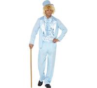 Smiffys 90s Stupid Tuxedo Costume, Blue with Jacket, Trousers, Mock Shirt & Hat, 1990's Fancy Dress, 1990s Dress Up Costumes