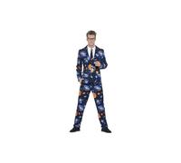 Smiffys Space Suit, Blue with Jacket, Trousers & Tie, Stand Out Suits Fancy Dress, Adult Dress Up Costumes, World Book Day