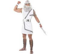 Smiffys Men's Zeus Costume Set in White | Size: Medium Smiffys White M