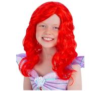 Smiffys Mermaid Wig, Red, Girls Fancy Dress, Child Dress Up Wigs