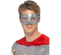 Smiffys Metallic Warrior Colombina Eyemask, Silver , Eyemasks Fancy Dress, Adult Dress Up Eye masks