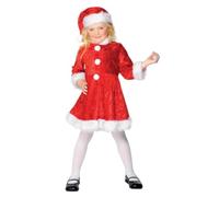 Smiffys Mini Miss Santa Costume, Red with Dress & Hat, Christmas Children's Fancy Dress, Santa Dress Up Costumes