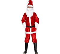 Smiffys Mini Santa Costume, Red with Jacket, Attached Belt, Trousers & Hat, Christmas Children's Fancy Dress, Santa Dress Up Costumes