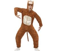 Smiffys Monkey Costume, Adult, L - Size 42inches-44inches, Brown