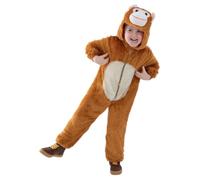 Smiffys Monkey Costume for Kids, Animal Jumpsuit with Hood, Child Unisex Fancy Dress Outfit, Monkey Animal Costume for Halloween, Dress-Up Parties, World Book Day, Fun Events, Soft Cosplay Outfit