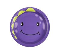 Smiffys Monster Tableware, Party Plates, Purple x8 Plastic Free, 300g, 23cm Diameter, Halloween Fancy Dress Accessory, Monster Dress Up Party Goods
